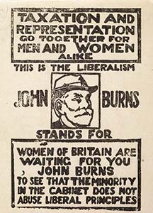 John Burns, 'Taxation and Representation', Suffrage Atelier poster. Museum of London.