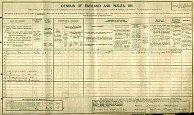 Census schedule, Laurence Housman, Kensington. The National Archives.