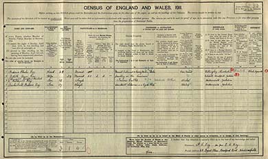 The census schedule of Edith Key, Huddersfield, West Riding of Yorkshire. The National Archives